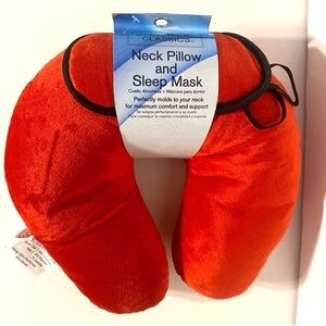 Cambridge Classics Neck Pillow and Sleep Mask 2 Piece set Red